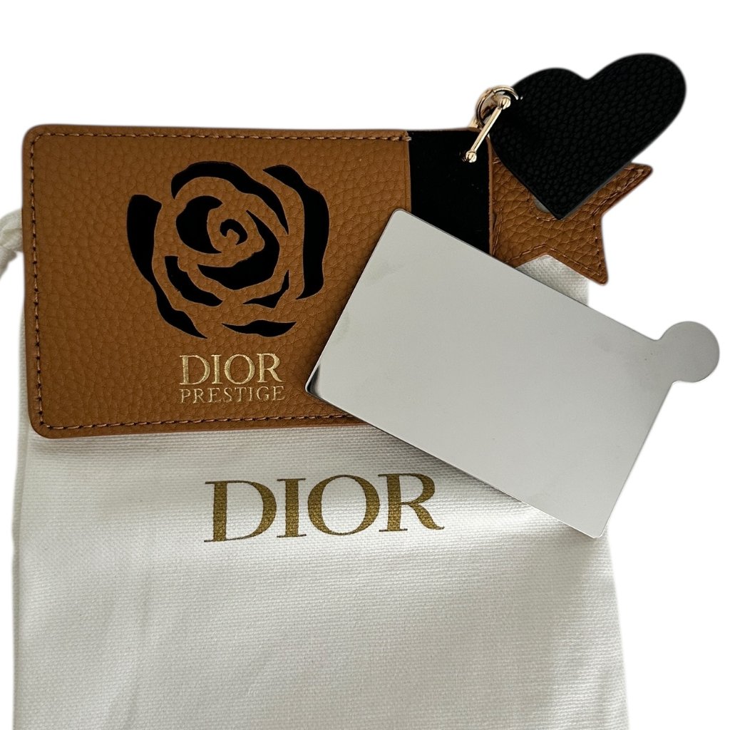 Dior Prestige Gwp Leather Card Holder With Mirror Leather Star And Heart Charms
